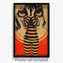 German Movie Poster - Woman Feeling Despair, Royal Striped Pants (Art Print)