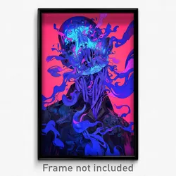 Art Poster - Digital Wire Frame Video Game (Psychedelic Trippy Weird Print)