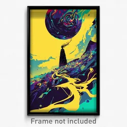 Art Poster - Black Fells (Psychedelic Trippy Weird 11x17 Cartoon Print)