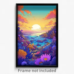 Art Poster - Clean Seascape (Psychedelic Trippy Weird 11x17 Print)