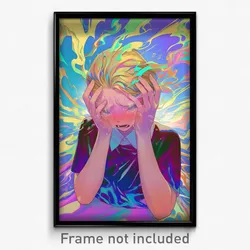 Art Poster - Man Feeling Frustrated Wearing Glass Taut Dress (Art Print)