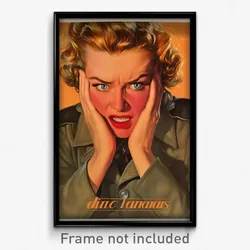 German Movie Poster - Woman Feeling Enthusiasm, Famous Adjusting Necktie (Print)