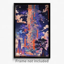 Japanese Movie Poster - Original Tower (Japan Psychedelic Art Retro Film Print)