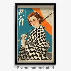 Greek Movie Poster - Girl Feeling Triumphant, Notable Checkered Kimono (Print)