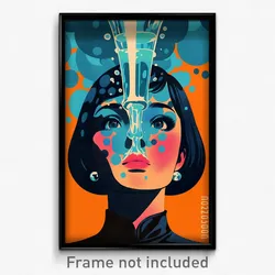Spanish Movie Poster - Blue Bubble Tea (Spain Psychedelic Art Retro Film Print)