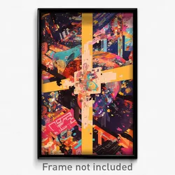 Art Poster - Conventional Crossroad (Psychedelic Trippy Weird Cartoon Print)