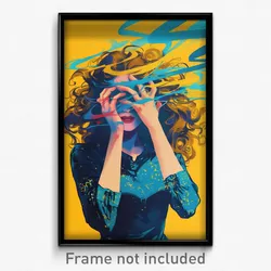 Bollywood Movie Poster - Girl Feeling Aversion, Cluttered Blue (India Art Print)