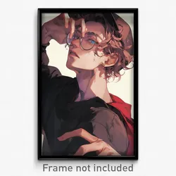 Art Poster - Boy Feeling Focused Wearing Accurate Alternate Headwear