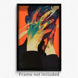 Art Poster - Boy Feeling Self Pity Wearing Reflecting Two Tone Gloves (Print)