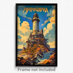 Russian Movie Poster - Distorted Lighthouse (Russia Retro Film Art Print)