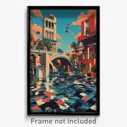 Chinese Movie Poster - Watery Mexican Architecture (China Retro Film Art Print)