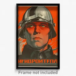 Russian Movie Poster - Man Feeling Apathy, Tremendous Visor Armor (Art Print)