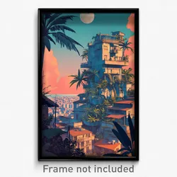 German Movie Poster - Bustling Brazilian City (Germany Retro Film Art Print)