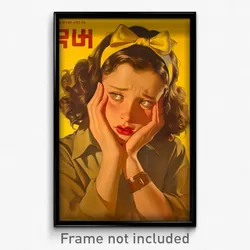 Hebrew Movie Poster - Girl Feeling Remorse, Humble Yellow Bow (Israel Art Print)