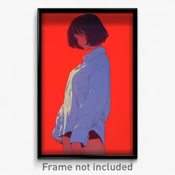 Art Poster - Girl Feeling Hatred Wearing Grand Shirt Overhang (Print)