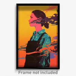 Thai Movie Poster - Woman Feeling Serenity, Glaring Black Apron (Art Print)