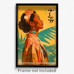 Brazilian Movie Poster - Woman Feeling Gratitude, Grandiose Orange Jacket