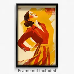 Spanish Movie Poster - Woman Feeling Courage, Zealous Waist Cape (Art Print)