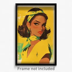 Brazilian Movie Poster - Girl Feeling Loathing, Acclaimed Yellow Choker (Print)