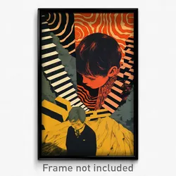 Icelandic Movie Poster - Boy Feeling Boredom, Brown Yellow Bowtie (Art Print)