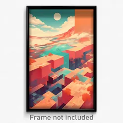 Art Poster - Imperfect Causeway (Psychedelic Trippy Weird 11x17 Print)