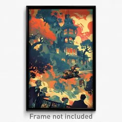 French Movie Poster - Puzzling Manse (France Psychedelic Art Retro Film Print)