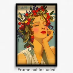 Greek Movie Poster - Woman Feeling Arrogant, Flamboyant Cherry Hair Ornament