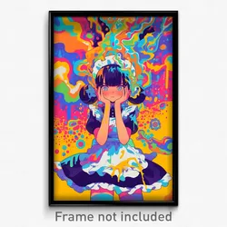 Anime Art Poster - Girl Feeling Annoyance Wearing Thick Maid Headdress (Print)