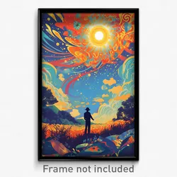Thai Movie Poster - Striking Fields (Thailand Psychedelic Art Retro Film Print)