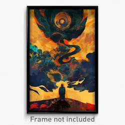 Bollywood Movie Poster - Man Feeling Demoralized, Rosy Blue Neckwear (Art Print)