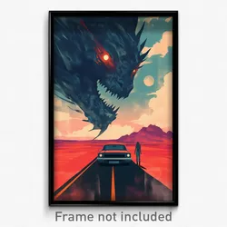 Icelandic Movie Poster - Menacing Highway (Iceland Retro Film Art Print)
