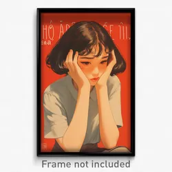 Vietnamese Movie Poster - Girl Feeling Upset, Gentle Grey Shirt (Art Print)