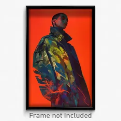 Icelandic Movie Poster - Man Feeling Fury, Vibrant Camouflage Jacket (Art Print)