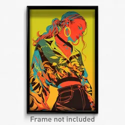 French Movie Poster - Woman Feeling Dominant, Outstanding Baggy Clothes (Print)