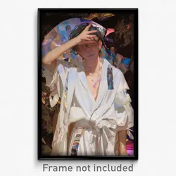 Anime Art Poster - Boy Feeling Moody Wearing Elaborate White Sarong (Print)
