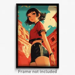 Spanish Movie Poster - Girl Feeling Baffled, Notable Bike Shorts (Art Print)