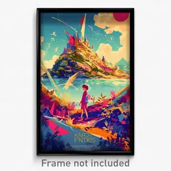 French Movie Poster - Boy Feeling Grouchiness, Baggy Pink Shorts (Art Print)