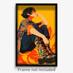 Indonesian Movie Poster - Boy Feeling Annoyed, Multicolored Lace Up Boots
