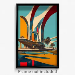 Spanish Movie Poster - Fluid Futuristic Architecture (Spain Film Art Print)