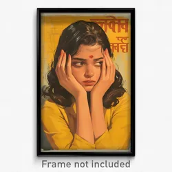 Bollywood Movie Poster - Girl Feeling Discontentment, Mellow Red Neckwear