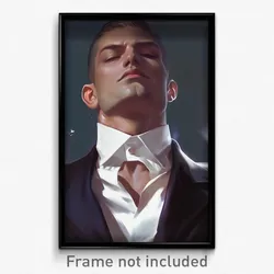 Art Poster - Man Feeling Miserliness, Magnificent White Collar (Art Print)