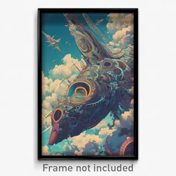 Art Poster - Striking Spaceship (Psychedelic Trippy Weird 11x17 Print)