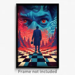 Spanish Movie Poster - Man Feeling Mixed Up, Warm Blue Bag (Spain Art Print)