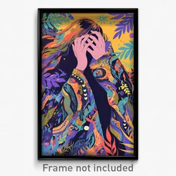 Art Poster - Girl Feeling Hope Wearing Stunning Sleeves Pushed Up (Art Print)