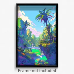 Art Poster - Wide Rainforest (Psychedelic Trippy Weird 11x17 Cartoon Print)