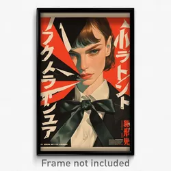 Icelandic Movie Poster - Woman Feeling Acceptance, Strong Aqua Bowtie (Print)
