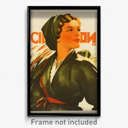 Russian Movie Poster - Woman Feeling Contentment, Bronze Cosplay (Art Print)