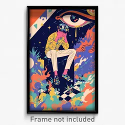Greek Movie Poster - Boy Feeling Offended, Imaginative White Pants (Art Print)