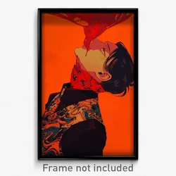 Anime Art Poster - Man Feeling Resignation Wearing Strange Red Neckwear (Print)