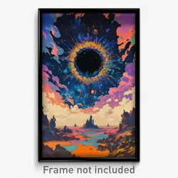 Movie Art Poster - Oval Abyss (Psychedelic Trippy Retro Cartoon Film Print)